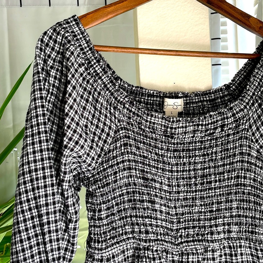 size L Jessica Simpson babydoll gingham dress, only used once !